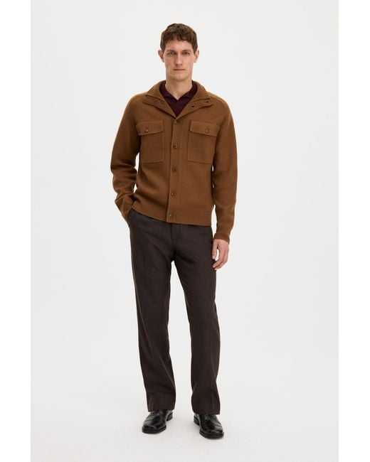 Filippa K Brown Felted Knit Overshirt for men