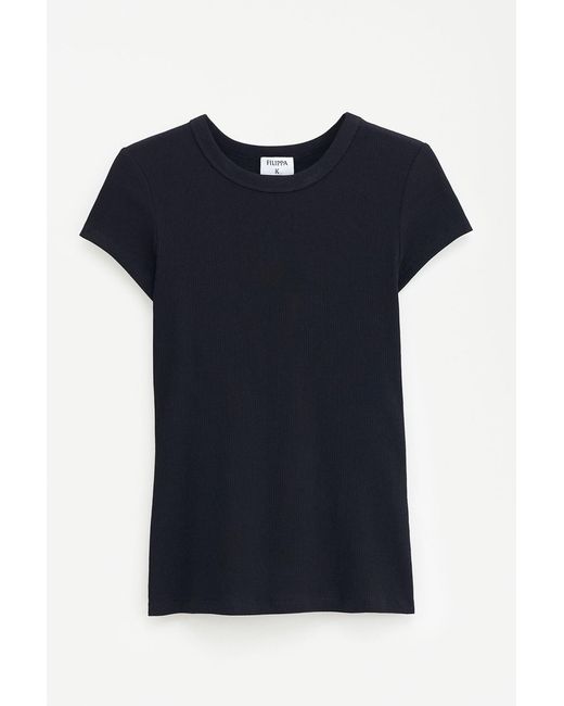 Filippa K Blue Fine Rib Tee