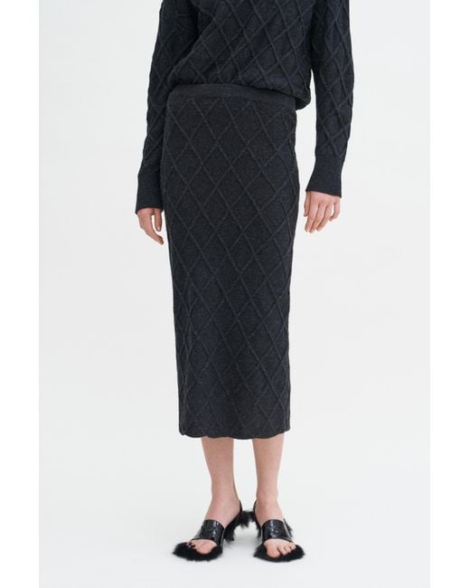Filippa K Blue Diamond Cable Skirt