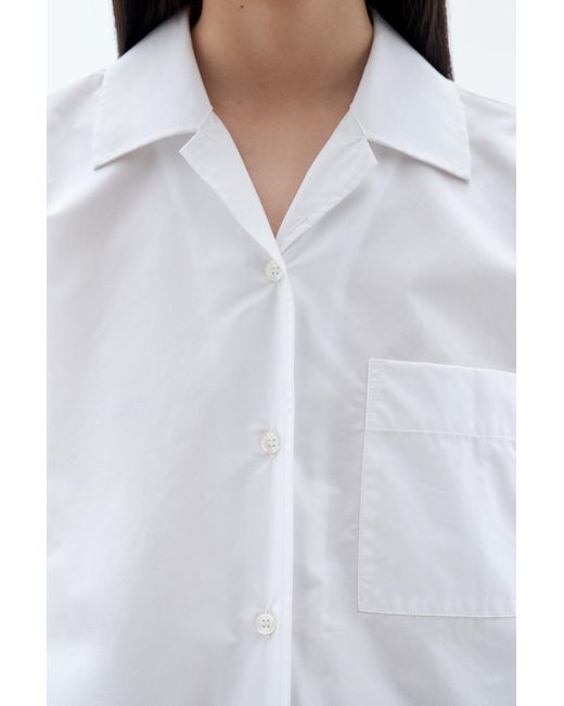 Filippa K White Cropped Poplin Shirt