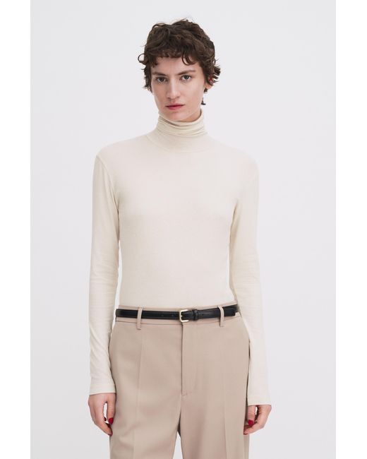 Filippa K Natural Rib Turtleneck Top