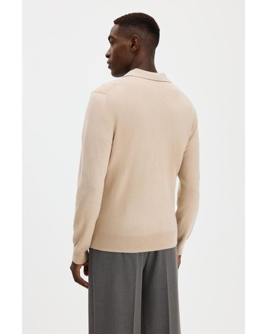 Filippa K Natural Knitted Polo Shirt for men