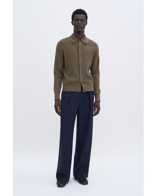 Filippa K Green Cotton Merino Knit Shirt for men