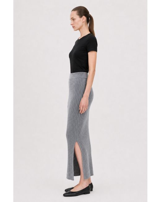 Filippa K Gray Rib Knit Skirt