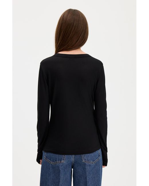 Filippa K Black Scooped Longsleeve Top