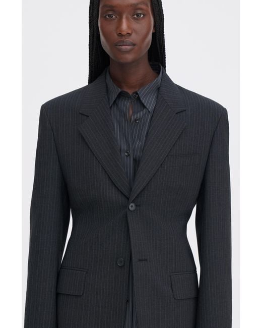 Filippa K Blue Hourglass Pinstripe Blazer
