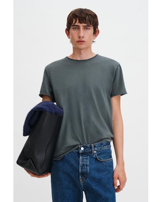 Filippa K Blue Roll Neck Tee for men