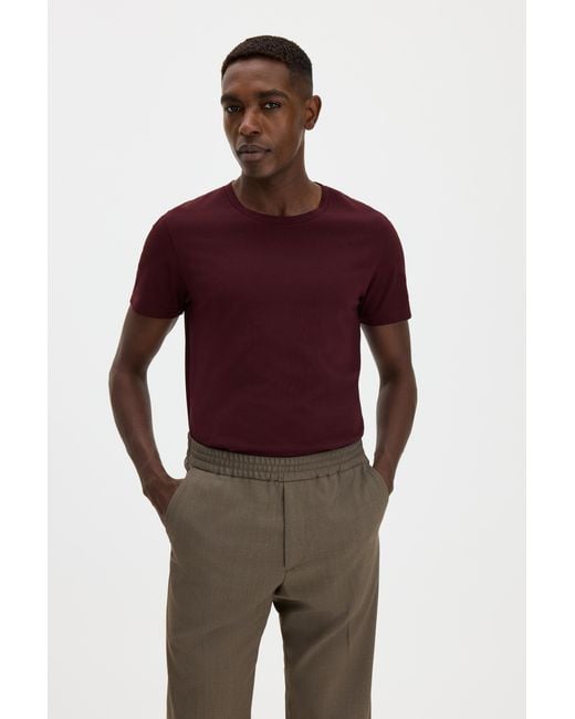 Filippa K Red Stretch Cotton Tee for men