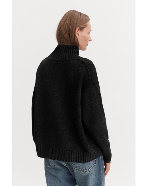 Filippa K Black Wool Cashmere Turtleneck Sweat