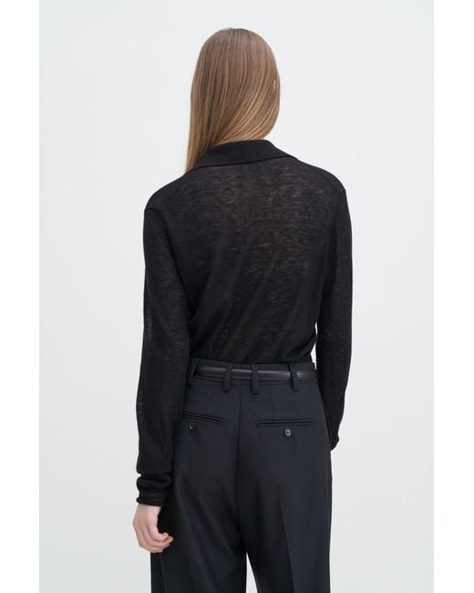 Filippa K Black Knit Polo Sweater