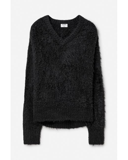 Filippa K Blue Fluffy Silk V-Neck Sweater