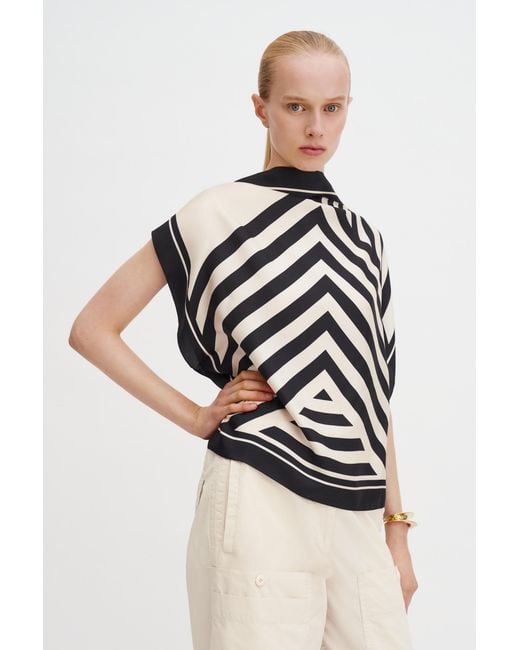 Filippa K White Silk Scarf Top