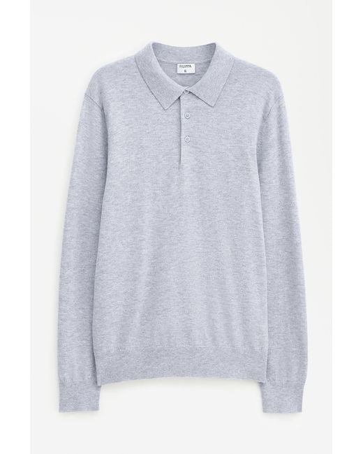 Filippa K White Knitted Polo Shirt for men