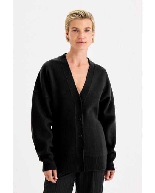 Filippa K Black Hourglass Felted Cardigan