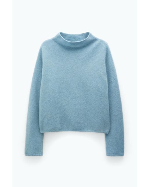 Filippa K Blue Mika Yak Funnelneck Sweater