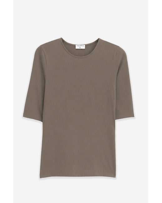 Filippa K Brown Cotton Stretch Elbow Sleeve