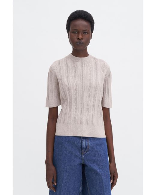 Filippa K Blue Braid Knit T-Shirt