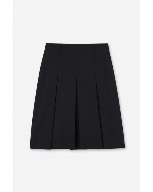 Filippa K Black Pleated Wool Skirt