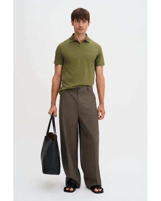Filippa K Green Stretch Cotton Polo T-Shirt for men