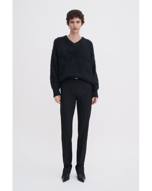 Filippa K Blue Fluffy Silk V-Neck Sweater