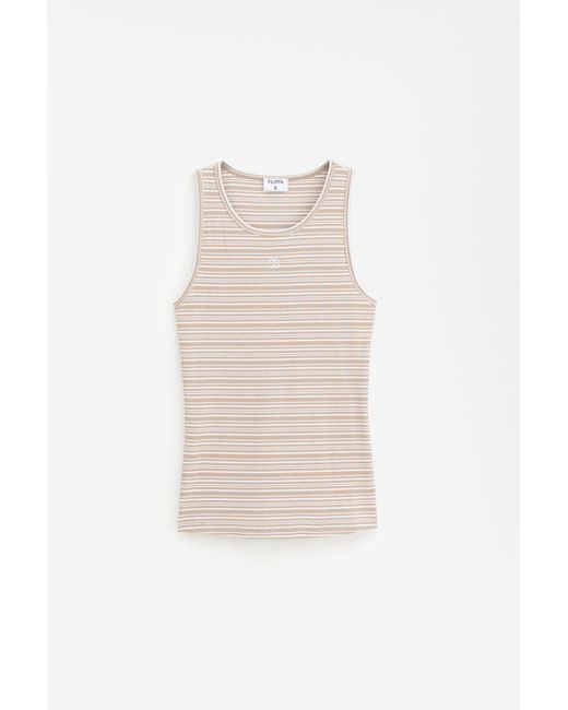 Filippa K White Striped Fine Rib Tank