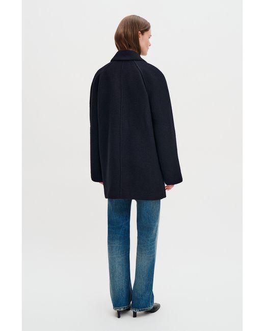 Filippa K Blue Boiled Wool Peacoat