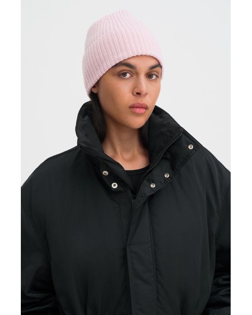 Filippa K Black Wool Cashmere Hat