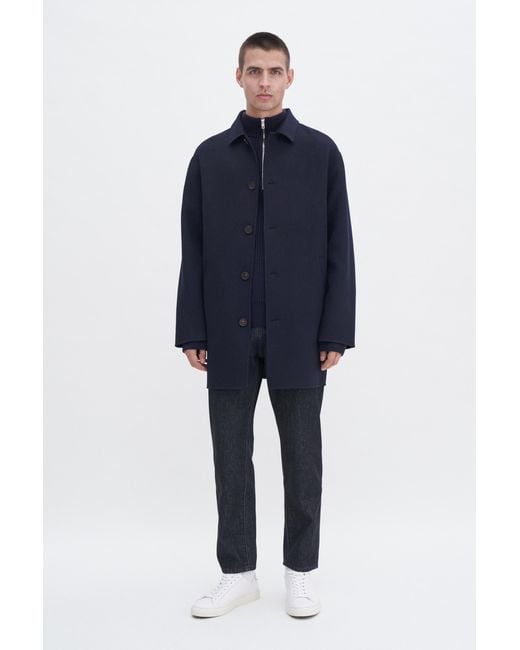 Filippa K Blue James Doublé Overcoat for men