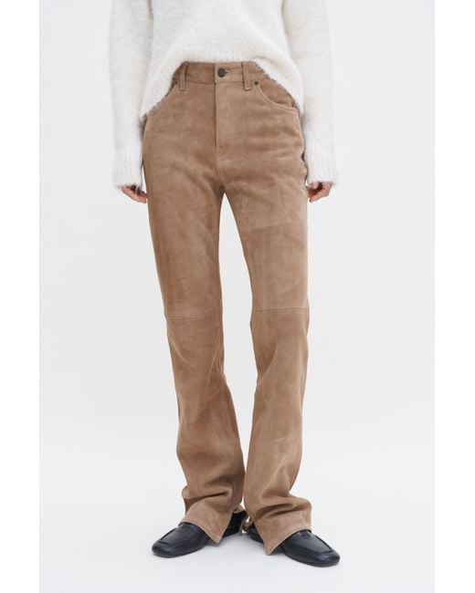 Filippa K White Suede Five Pocket Trousers