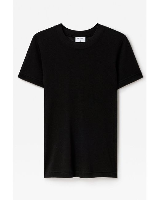 Filippa K Black Lyocell Cashmere Tee