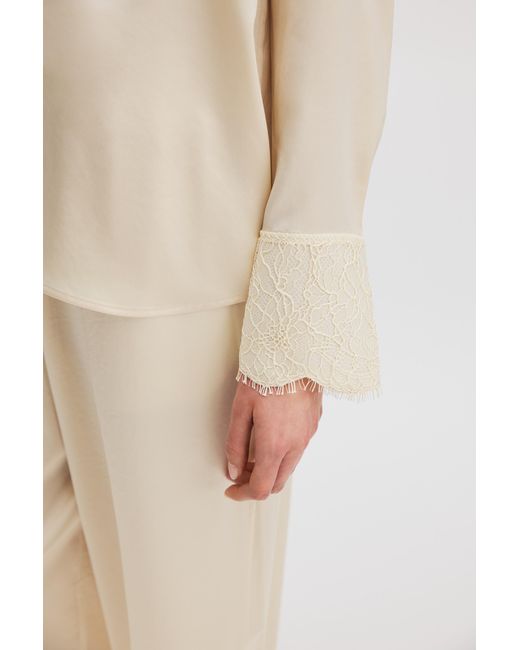 Filippa K Natural Lace Cuff Detail Blouse