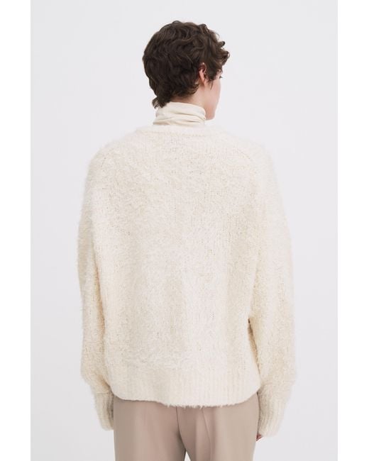 Filippa K Natural Fluffy Silk V-Neck Sweater