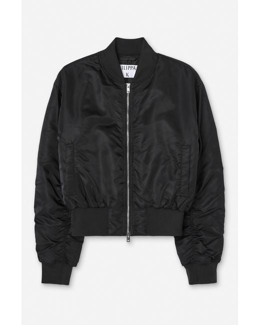 Filippa K Black Nylon Zip Jacket