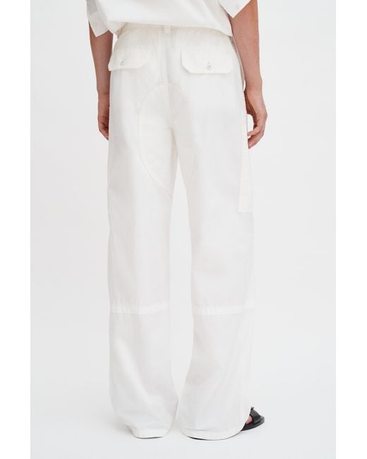 Filippa K White Washed Cotton Cargo Trousers for men
