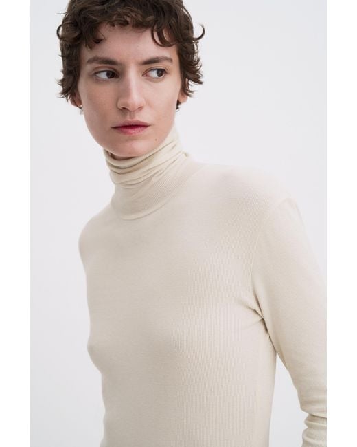Filippa K Natural Rib Turtleneck Top