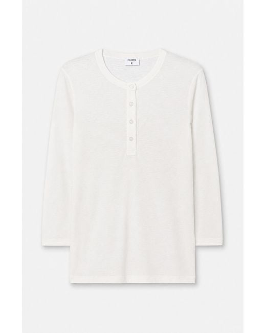 Filippa K White Lyocell Cashmere Henley