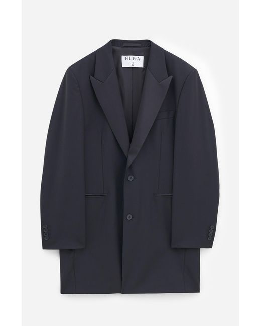 Filippa K Blue Wool Tuxedo Blazer Coat