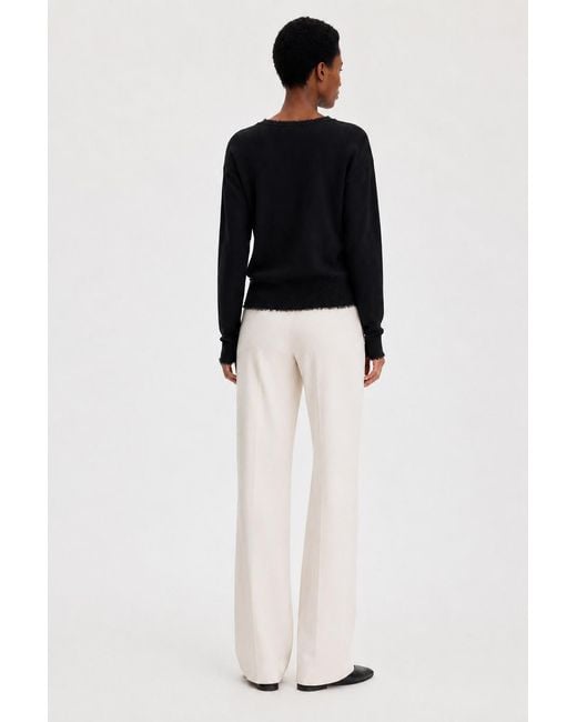 Filippa K Blue Frayed R-Neck Top