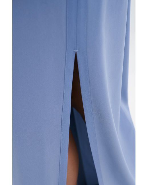 Filippa K Blue Fluid Draped Strap Dress