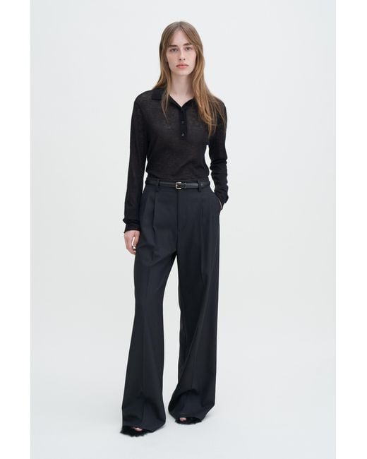 Filippa K Black Knit Polo Sweater
