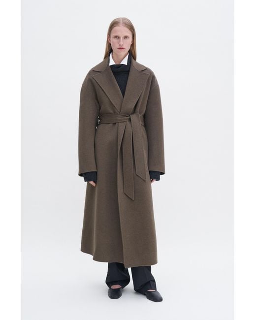 Filippa K Black Belted Double Face Wool Coat
