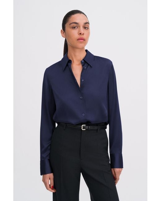 Filippa K Blue Silk Shirt