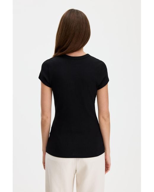 Filippa K Blue Fine Rib Tee