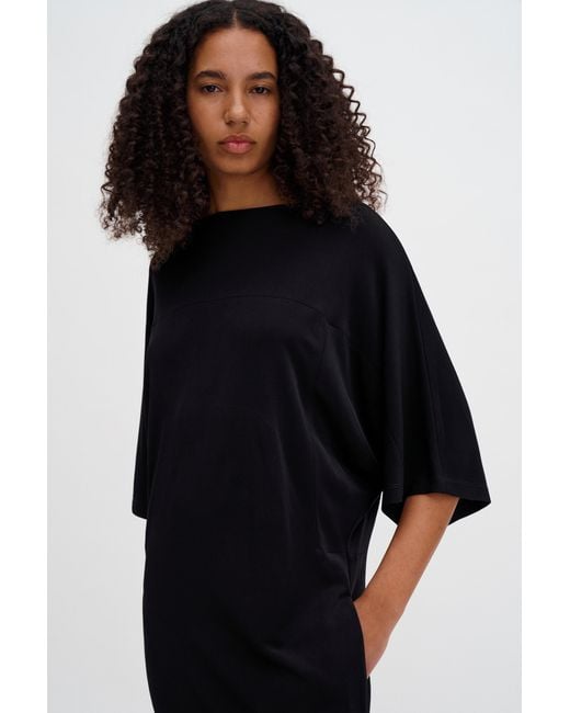Filippa K Black Crepe Jersey Batwing Dress