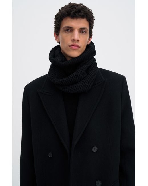 Filippa K Black Structured Wool Snood for men