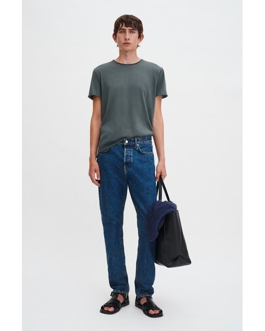Filippa K Blue Roll Neck Tee for men