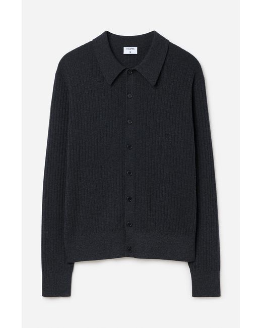 Filippa K Blue Cotton Merino Knit Shirt for men