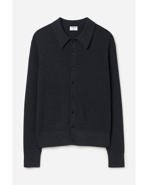 Filippa K Blue Cotton Merino Knit Shirt for men