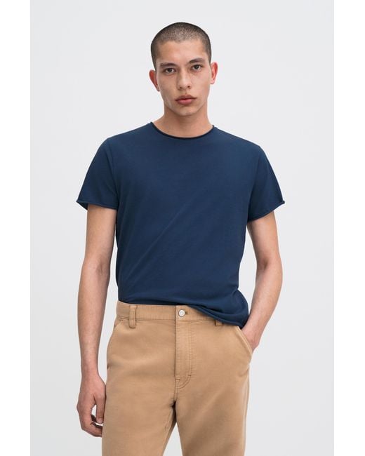 Filippa K Blue Roll Neck Tee for men
