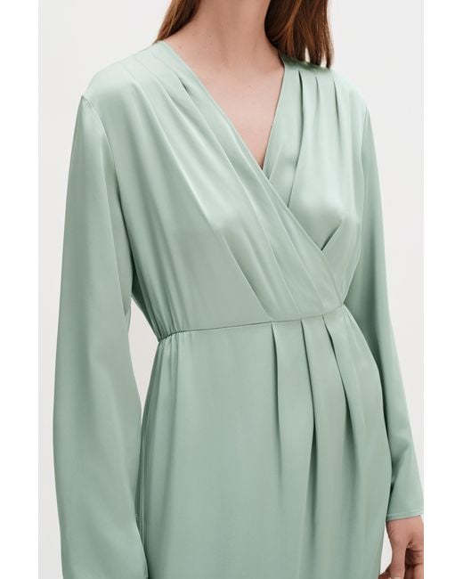 Filippa K Green Pleated Wrap Dress